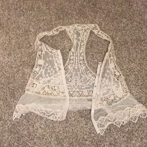 Lace racer back vest